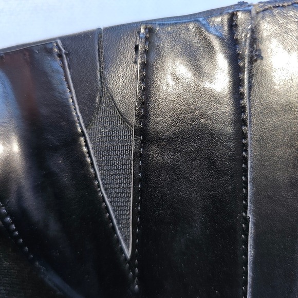 Bandelino Black Leather Tall Boots  Small Heel Lug Sole Zip Entry 10 Med - Picture 9 of 11